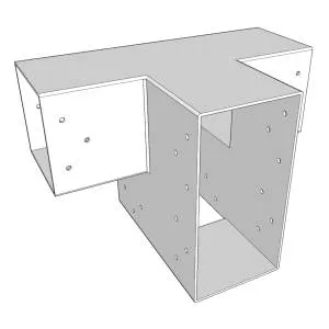 SUNDIY Weiß RAL 9010 240 mm 3-Wege-Stecker – L-Form – Links