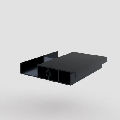 Muster einer Aluminiumlamelle für eine bioklimatische Pergola in der Farbe Anthrazit RAL 7016, Textur 343