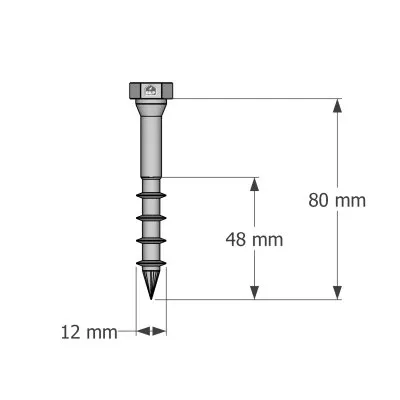 Stahlverbinderschrauben auf Holz, SSH12.0X80 - Réf. 75163