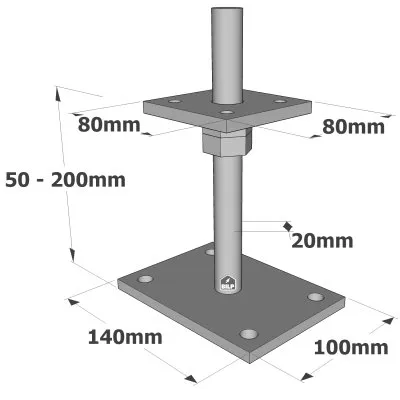 verstellbare Stützenfüße - Réf. PPB80G