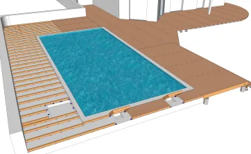 Holzterrasse auf Betonplatten