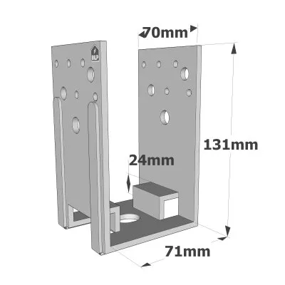 U-Pfostenhalter - Réf. PU70-B