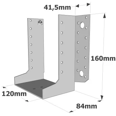 Balkenschuhe mit außenliegenden Schenkeln, SAE CLASSIC-Serie (Dicke 2 mm, Tiefe 84 mm) - Réf. SAEL440/120/2