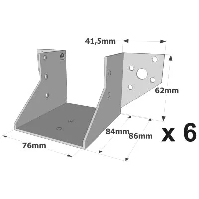 Balkenschuhe mit außenliegenden Schenkeln, SAE CLASSIC-Serie (Dicke 2 mm, Tiefe 84 mm) - Réf. SAE200/76/2_6