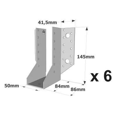 Balkenschuhe mit außenliegenden Schenkeln, SAE CLASSIC-Serie (Dicke 2 mm, Tiefe 84 mm) - Réf. SAE340/50/2_6