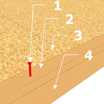 Fixation des lisses basses avec des vis (cas d’une fixation directe sur la poutre)