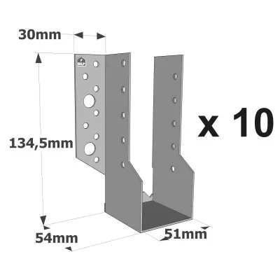 Balkenschuhe mit außenliegenden Schenkeln, SBE ECONOMIC-Serie (Dicke 1,5 mm, Tiefe 55 mm) - Réf. SBE51/135_10