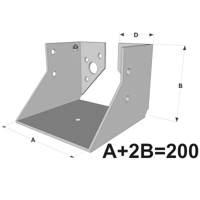 Balkenschuhe mit innenliegenden Schenkeln, SAI-Reihe NACH MASS (Dicke 2mm) - Réf. SAI200/2X