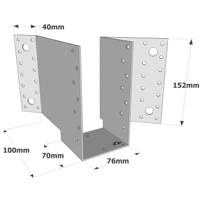 45°-Balkenschuh - Réf. S45D380/76/2