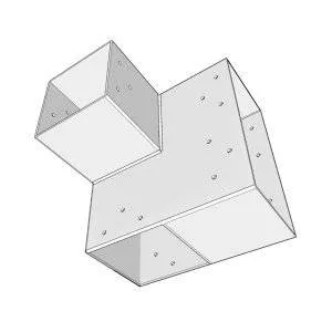 Perspektivische Darstellung des weißen SUNDIY-Steckers RAL 9010 – 240 mm 3-Wege-L – rechts