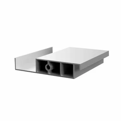 Muster einer Aluminiumlamelle für eine bioklimatische Pergola in der Farbe Kieselgrau RAL 9006, Textur L634A