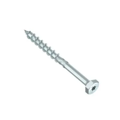 HECO-TOPIX-plus, Kombi-Sechskantkopf, Sechskantkopf + T-Antrieb, Teilgewinde, weiß verzinkt, A3K - Réf. 61497