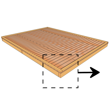 Lisse basse sur une plateforme en bois 