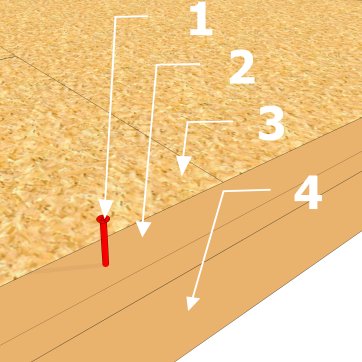 Fixation des lisses basses avec des vis (cas d’une fixation directe sur la poutre)